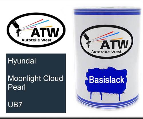 Hyundai, Moonlight Cloud Pearl, UB7: 500ml Lackdose, von ATW Autoteile West.